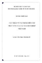 Các nhân tố tác động đến cấu trúc vốn của các doanh nghiệp việt nam