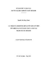 Các nhân tố ảnh hưởng đến quyết định gửi tiền tiết kiệm vào ngân hàng thương mại cổ phần á châu tại tp. hcm