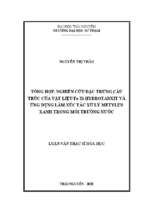 Tổng hợp, nghiên cứu đặc trưng cấu trúc của vật liệu fe ti hydrotanxit và ứng dụng làm xúc tác xử lý metylen xanh trong môi trường nước