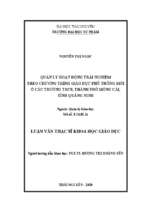 Quản lý hoạt động trải nghiệm theo chương trình giáo dục phổ thông mới ở các trường thcs, thành phố móng cái, tỉnh quảng ninh
