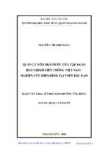 Quản lý vốn nhà nước của tập đoàn bưu chính viễn thông việt nam   nghiên cứu điển hình tại vnpt bắc kạn