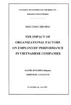 The impact of organizational factors on employees' performance in vietnamese companies