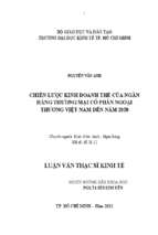 Chiến lược kinh doanh thẻ ngân hàng thương mại cổ phần công thương việt nam đến năm 2020