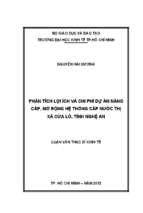 Phân tích lợi ích và chi phí dự án nâng cấp, mở rộng, hệ thống cấp nước thị xã cửa lò, tỉnh nghệ an