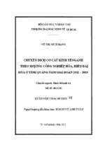 Chuyển dịch cơ cấu kinh tế ngành theo hướng công nghiệp hóa, hiện đại hóa ở tỉnh quảng nam giai đoạn 2011 2020