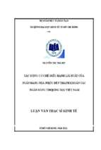 Tác động cơ chế điều hành lãi suất của ngân hàng nhà nước đến thanh khoản các ngân hàng thương mại việt nam