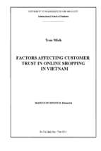 Facrors affecting customer trust in online shopping in vietnam