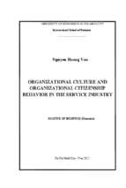 Organizational culture and organizational citizenship behavior in the service industry