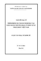 Thẩm định giá tài sản bảo đảm tại ngân hàng thương mại cổ phần xuất nhập khẩu việt nam