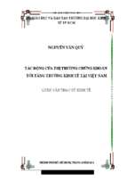 Tác động của thị trường chứng khoán tới tăng trưởng kinh tế tại việt nam