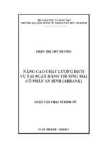 Nâng cao chất lượng dịch vụ tại ngân hàng thương mại cổ phần an bình (abbank)