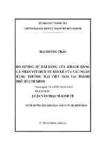 đo lường sự hài lòng của khách hàng cá nhân với dịch vụ bán lẻ của các ngân hàng thương mại việt nam tại tphcm