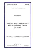 Thực hiện pháp luật về khai thác khoáng sản trên địa bàn tỉnh quảng ninh