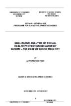 Qualitative analysis of sexual health protection behavior by income – the case of ho chi minh city