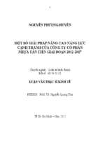 Một số giải pháp tăng cường năng lực cạnh tranh của công ty cổ phần nhựa tân tiến giai đoạn 2015   2017