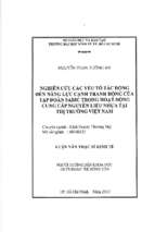 Nghiên cứu các yếu tố tác động đến năng lực cạnh tranh động của tập đoàn sabic trong hoạt động cung cấp nguyên liệu nhựa tại thị trường việt nam