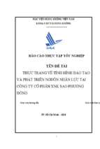 Thực trạng về tình hình đào tạo và phát triển nguồn nhân lực tại công ty cổ phần xuất nhập khẩu sao phương đông