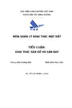 Tiểu luận môn quản lý khai thác mặt đất khai thác sân đỗ và sân bay