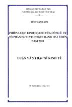 Chiến lược kinh doanh của công ty cổ phần dịch vụ cơ khí hàng hải đến năm 2020