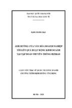 ảnh hưởng của văn hóa doanh nghiệp tới kết quả hoạt động kinh doanh tại tập đoàn truyền thông bizman