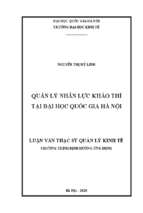 Quản lý nhân lực khảo thí tại đại học quốc gia hà nội