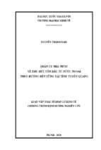 Quản lý nhà nước về thu hút vốn đầu tư nước ngoài theo hướng bền vững tại tỉnh tuyên quang