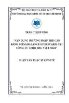 Vận dụng phương pháp thẻ cân bằng điểm (balanca scorecard) tại công ty tnhh msc việt nam