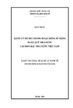 Quản lý rủi ro trong hoạt động sử dụng ngân quỹ nhà nước tại kho bạc nhà nước việt nam