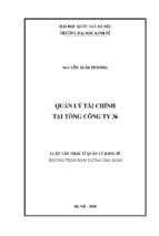 Quản lý tài chính tại tổng công ty 36