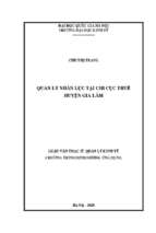 Quản lý nhân lực tại chi cục thuế huyện gia lâm