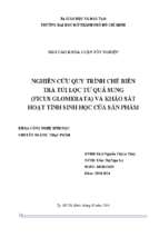 Nghiên cứu quy trình chế biến trà túi lọc từ quả sung (ficus glomerata) và khảo sát hoạt tính sinh học của sản phẩm