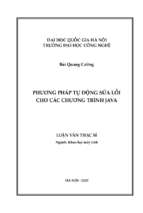 Phương pháp tự động sửa lỗi cho các chương trình java