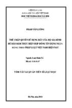 Thế chấp quyển sử dụng đất của hộ gia đình để bảo đảm thực hiện hợp đồng tín dụng ngân hàng theo pháp luật việt nam tt