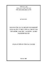 Dịch vụ công tác xã hội đối với người sử dụng ma túy từ thực tiễn các trung tâm chữa bệnh  giáo dục  lao động  xã hội thành phố hà nội