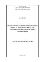 Dịch vụ công tác xã hội đối với người sử dụng ma túy từ thực tiễn các trung tâm chữa bệnh  giáo dục  lao động  xã hội thành phố hà nội