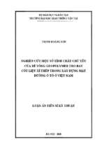 Nghiên cứu một số tính chất chủ yếu của bê tông geopolymer tro bay cốt liệu xỉ thép trong xây dựng mặt đường ô tô ở việt nam