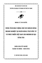 Phân tích hoạt động cho vay khách hàng doanh nghiệp tại ngân hàng thương mại cổ phần đầu tư và phát triển việt nam chi nhánh bà rịa vũng tàu