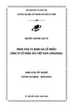 Phân tích và định giá cổ phiếu công ty cổ phần sữa việt nam (vinamilk) 
