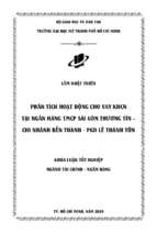 Phân tích hoạt động cho vay khách hàng cá nhân tại ngân hàng thương mại cổ phần sài gòn thương tín chi nhánh bến thành phòng giao dịch lê thánh tôn