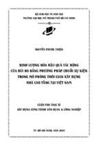 định lượng hóa hậu quả tác động của rủi ro bằng phương pháp chuỗi sự kiện trong mô phỏng thời gian xây dựng nhà cao tầng tại việt nam