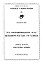 Phân tích tình hình hoạt động cho vay tại ngân hàng thương mại cổ phần nam á phòng giao dịch văn thánh