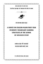 A survey on english major first year students' vocabulary learning strategies of the school of advanced study