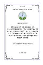 Tổng quan hệ thống và phân tích meta các nghiên cứu đánh giá hiệu lực, an toàn của aflibercept và ranibizumab trong điều trị một số bệnh lý nhãn khoa