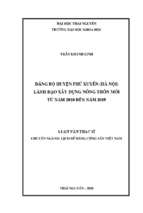 đảng bộ huyện phú xuyên (hà nội) lãnh đạo xây dựng nông thôn mới từ năm 2010 đến năm 2019