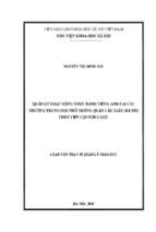 Quản lý hoạt động dạy học tiếng anh tại các trường trung học phổ thông quận cầu giấy, hà nội theo tiếp cận năng lực