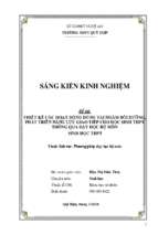 Skkn hiết kế các hoạt động đóng vai nhằm bồi dƣỡng, phát triển năng lực giao tiếp cho học sinh thpt thông qua dạy học bộ môn sinh học thpt