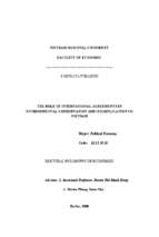 The role of international agreements in environmental conservation and its implication to vietnam.