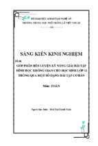 Skkn góp phần rèn luyện kỹ năng giải bài tập hình học không gian cho học sinh lớp 11 thông qua một số dạng bài tập cơ bản