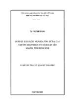 Quản lý xây dựng văn hóa ứng xử tại các trường thcs huyện yên khánh, tỉnh ninh bình