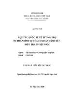 Hợp tác quốc tế về tương trợ tư pháp hình sự của cơ quan cảnh sát điều tra ở việt nam